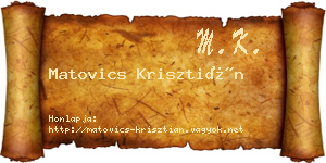 Matovics Krisztián névjegykártya