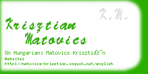 krisztian matovics business card